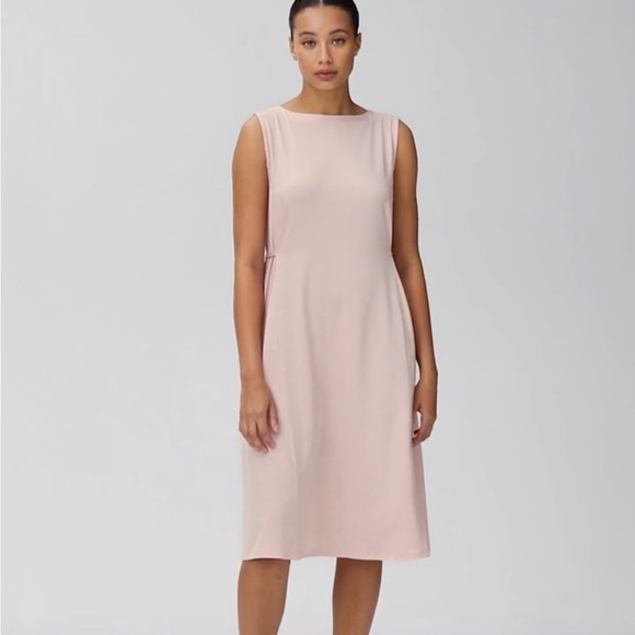 Eileen Fisher Fine Jersey Sleeveless Tie Dress in Pink Size Medium - Picture 1 of 6